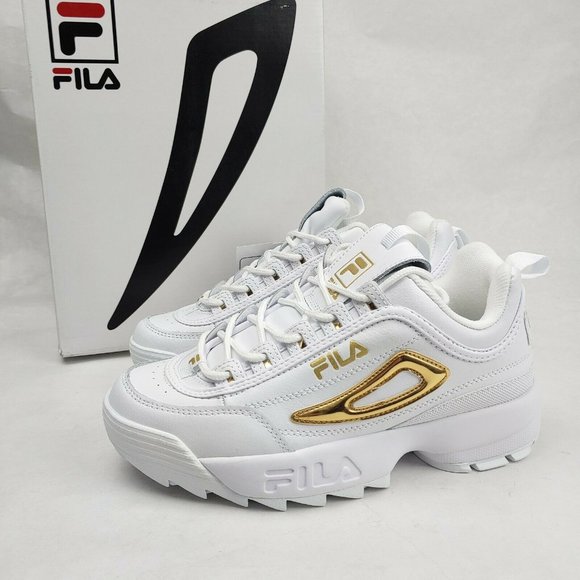 Fila Shoes - FILA Disruptor 2 II Metallic Accent Sneakers White